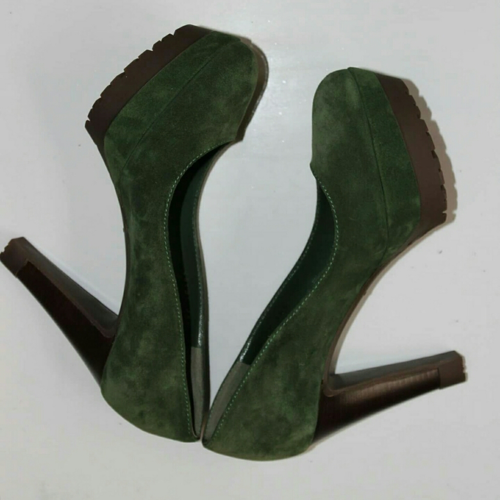Green Suede Platforms